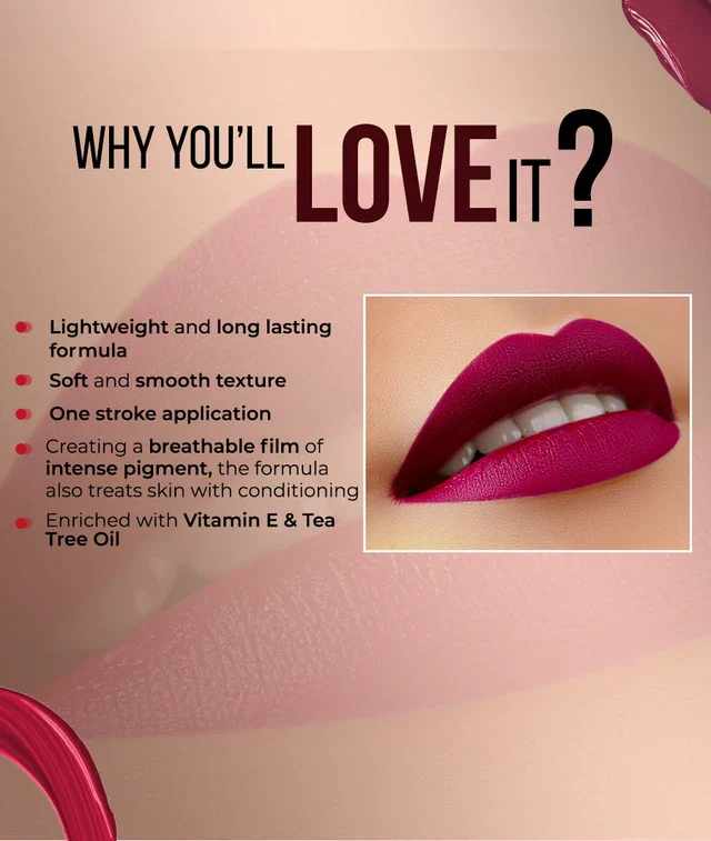 Colorbar PowerKiss Vegan Matte Lipcolor - Image 32